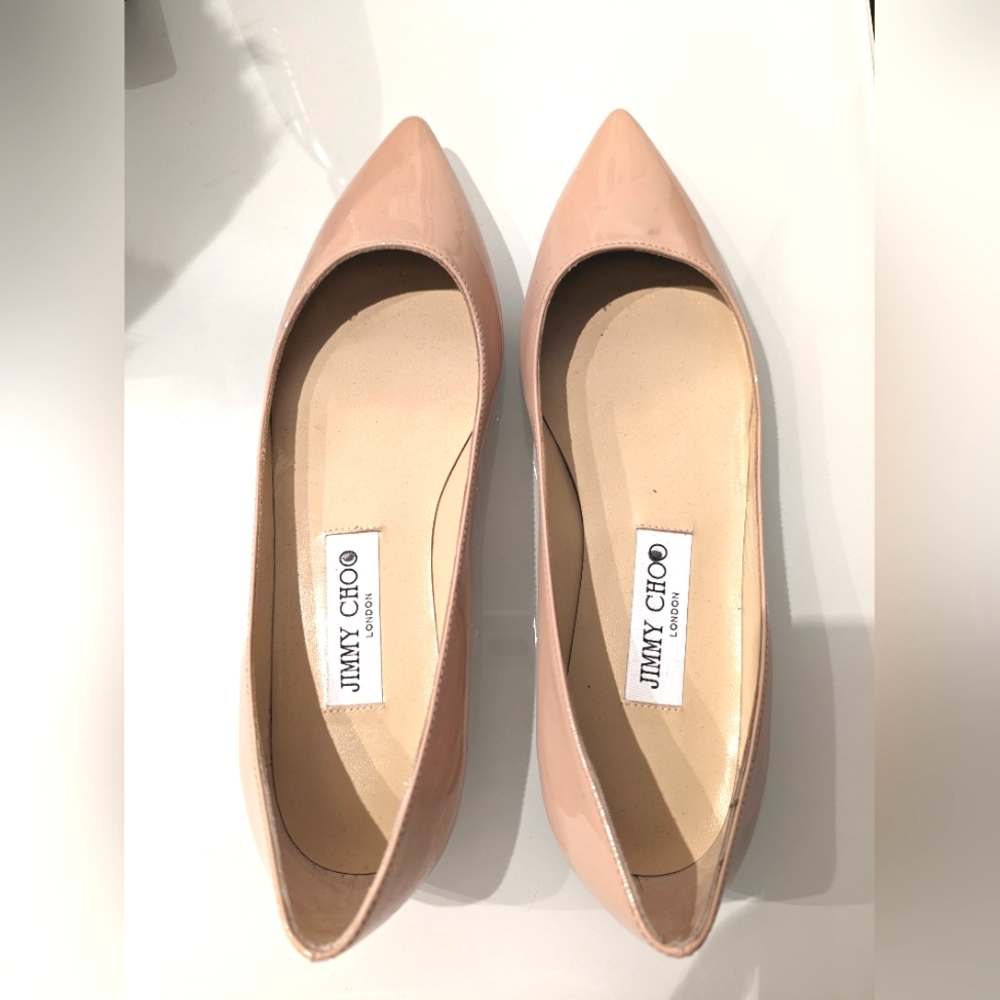 NWOB Jimmy Choo Nude Patent Leather Flats